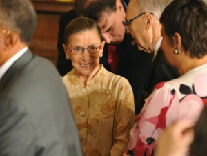 Supreme Court Justice Ruth Bader Ginsburg attends a welcoming ceremony ...