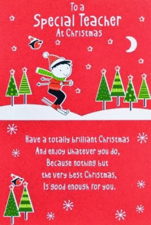 Popular Christmas Card With Message For Teachers 2013