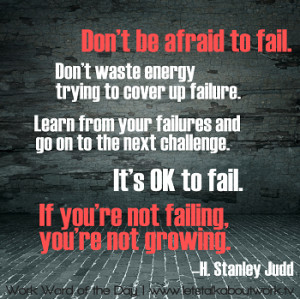 don t be afraid to fail don t waste energy trying to cover up failure ...