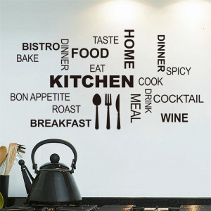 ... Knife fork spoon cute vinyl wall sticker adesivo de parede decoration