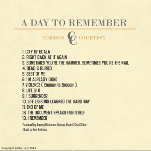 Day To Remember – Common Courtesy