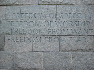 ... on a wall at the Franklin Delano Roosevelt Memorial in Washington