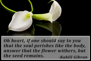 Oh heart, if one should say to you that the soul perishes like the ...