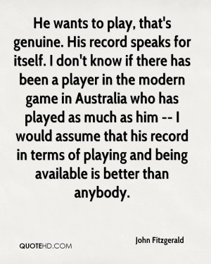 there has been a player in the modern game in Australia who has played ...