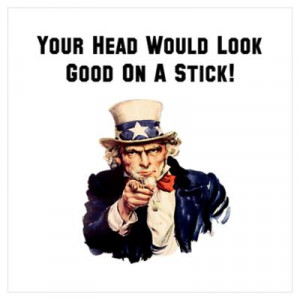 Uncle Sam Head Stick Wall Art