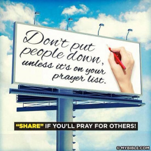 Pray for one another..