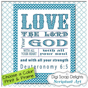 Shema Printable Scripture Art Bible Verse - Deut 6: Love the Lord with ...