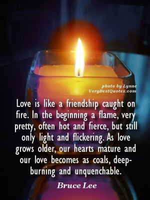 ... love quotes love is like a friendship caught on fire. in the beginning
