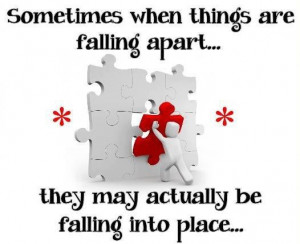 ... things are falling apart... they may actually be falling into place