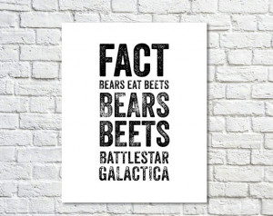 ... Quote, Dwight Schrute, Black White, Wall Decor, Funny Quote, Bears