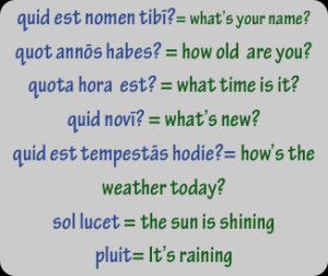 quid est nomen tibī?= what’s your name?quot annōs habes? = how old ...