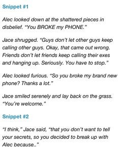 The Mortal Instruments City of heavenly Fire: Snippets More