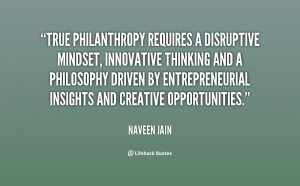 True philanthropy requires a disruptive mindset, innovative thinking ...