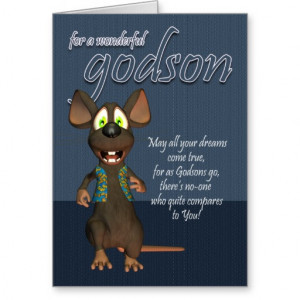 Godson Birthday Card - With Funky Mouse