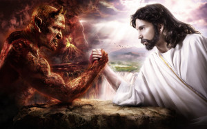 Jesus and the Devil Wallpaper