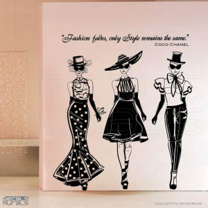 decals FASHION MODELS with Coco Chanel quote Surface graphics interior ...
