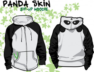 Panda Skin Zip Hoodie