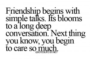 com friendship beings with simple talks friendship quote