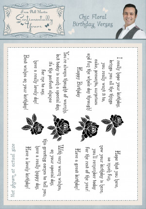 Chic Floral Birthday Verses - Sentimentally Yours A5 Clear Stamp Set ...