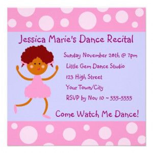 girly_pink_bubbles_dance_recital_invitation ...