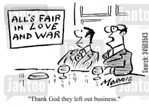 unscrupulous cartoon humor: Thank God they left out business.