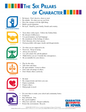 THE SIX PILLARS OF CHARACTER