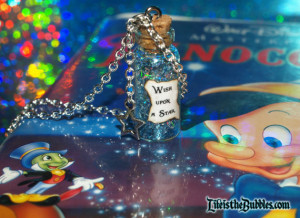 Blue Fairy When You Wish Upon a Star Bottle of Magic Necklace and Star ...