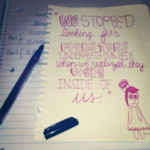 quotes #tumblr #awesome #monsters #drawing #doodling #inclass #bored ...