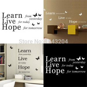 Good Quality 17Color Quote Learn Live Hope Vinyl Mural Wall Sticker ...