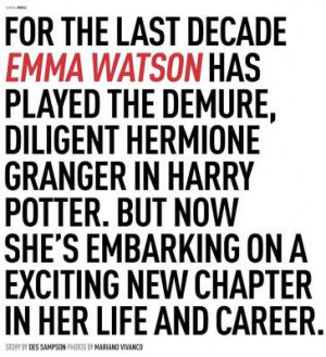 Emma Watson talks end of Harry Potter & contribution to fashion in ...