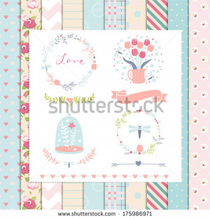 Rose Pattern frames and cute seamless backgrounds For design 175986971 ...