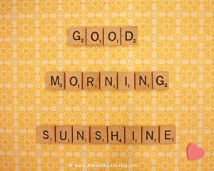 Yellow Wall Art - Good Morning Sunshine Art - Scrabble Quotes - Yellow ...