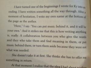 Ally Condie's book, Reached, 3rd in the Matched series. A great quote ...