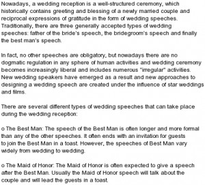 Wedding Reception Best Man Speech