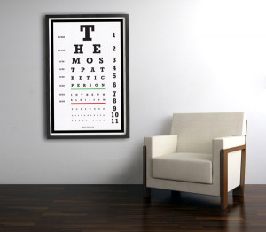 Eye Chart Poster - Quote by Helen Keller