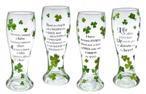 ... Day! > Pilsner Glasses Tall 20 Ounce - with Shamrocks and Irish Toasts