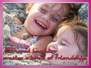 Shared laughter creates a bond of friendship.