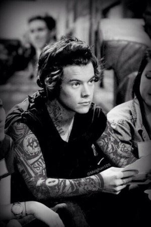black and white, british, edit, harry styles, one direction, punk ...