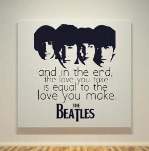 Beatles - The End Song Quotes - 20X20 Canvas Frame - Pop Art Painting ...