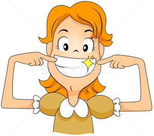 ... : Illustration of a Little Girl Flashing a Sparkly White Smile