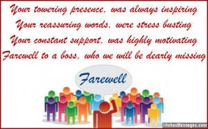 Inspirational farewell wish and goodbye message for boss