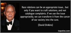 Race relations can be an appropriate issue... but only if you want to ...