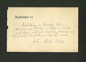 Details about JOHN BATES CLARK signed note by American neoclassical