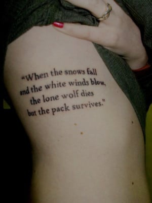 ... Ned Stark quote inked across her ribcage. Copyright: tumblr 8 of 13