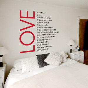 decided to get the “Love is Patient Wall Quote Decal”