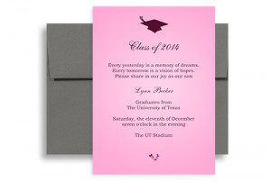 2015 Wording Example Graduation Party Invitation 5x7 in. Vertical