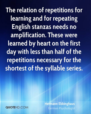 The relation of repetitions for learning and for repeating English ...
