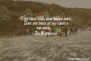 winter-I like these cold, gray winter days. Days like these let you ...