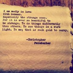 Christopher Poindexter. Love his poetry. More