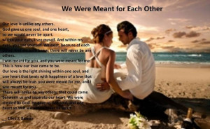 Quote #Love We Were Meant for Each Other | Quotes That We Love